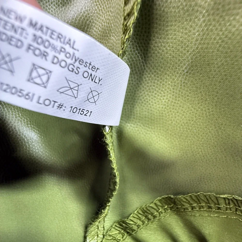 BARK Home Dog Rain Coat Jacket Lightweight Soft Shell Green NWT M/L